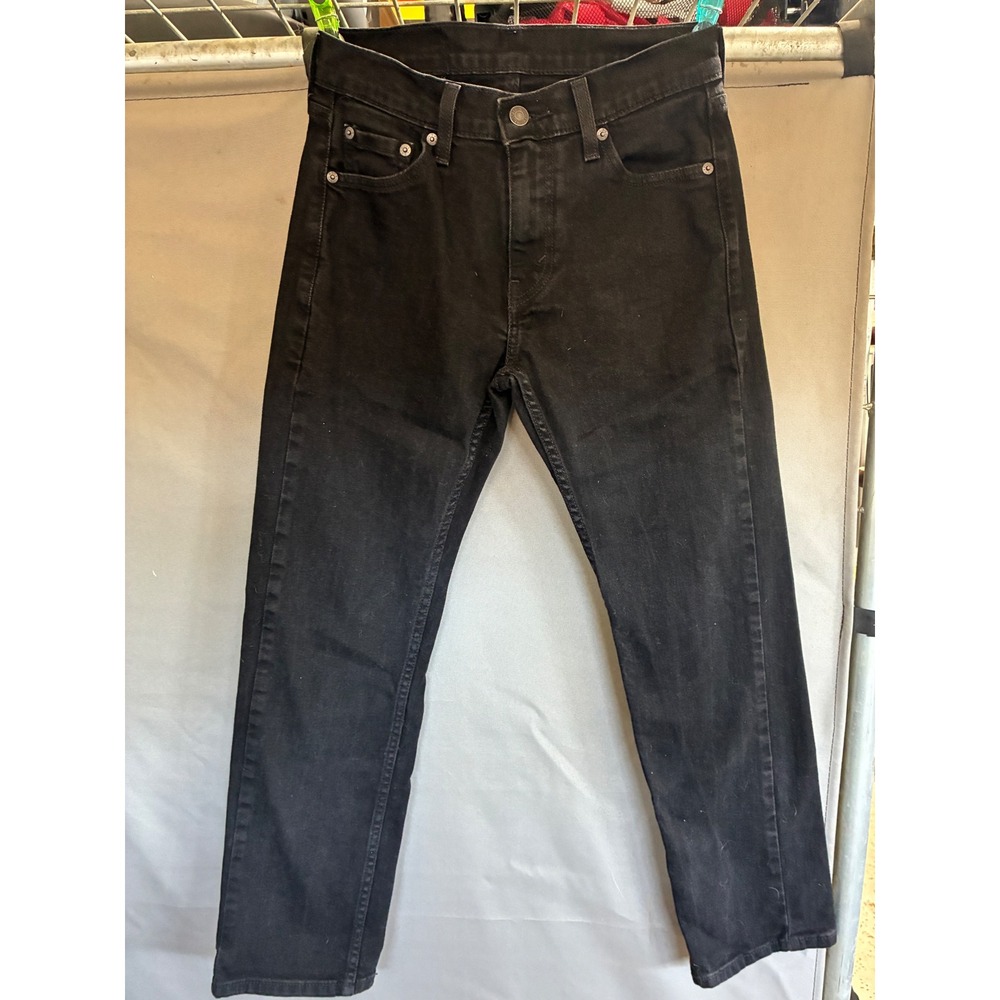 Vintage Genes Black Straight Leg Jeans W14 Black Denim Pants Stretch RN120382